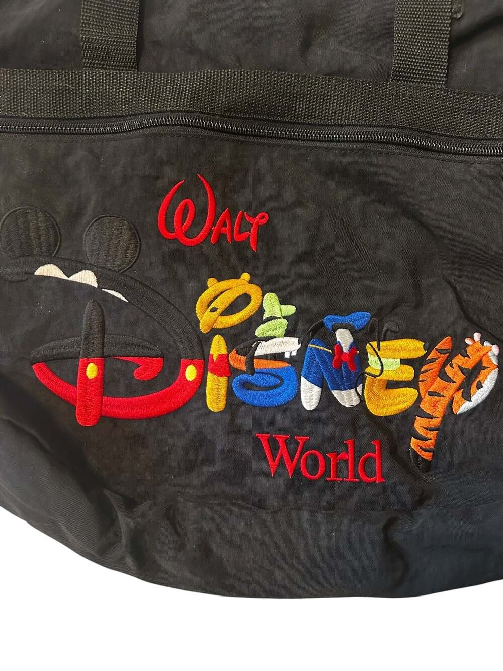 Walt Disney World Embroidered Character Logo Black Tote Bag - Picture 3 of 4